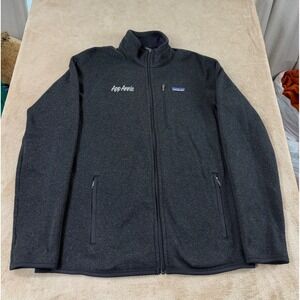 Patagonia Better Sweater Full Zip Jacket Mens Large Dark Gray Fleece Logo EUC